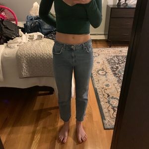 Free people straight leg jeans light wash